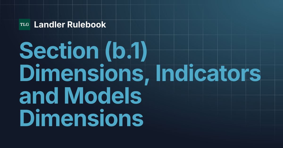 Section (b.1) Dimensions, Indicators and Models Dimensions | Landler ...